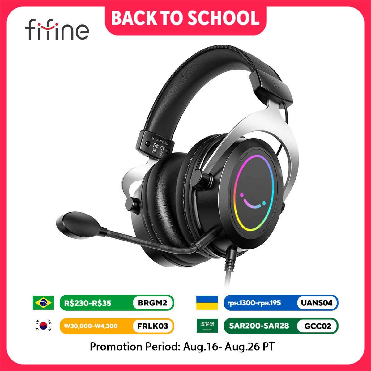 Pc Gaming Xbox Controller - FIFINE Gaming Headpset with Dynamic RGB/MIC/In-line