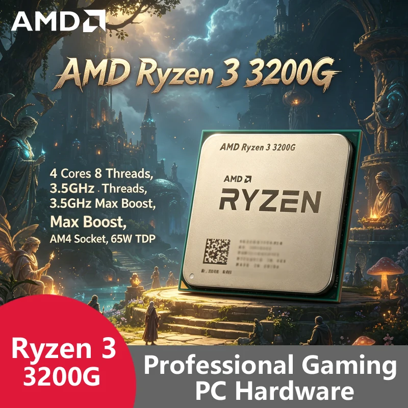 AMD Ryzen 3 3200G AM4 Entry Ga - Pc Gaming Cost recension och pris