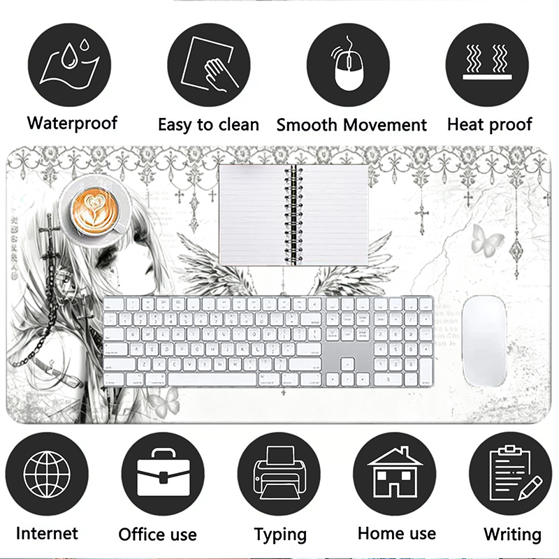 Leather Mousepad Black White A - Pc Gaming Anime recension och pris
